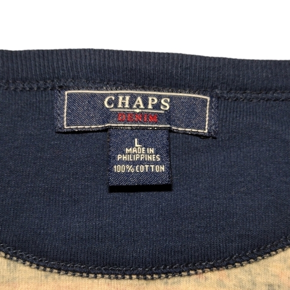 CHAPS 100% Cotton Henley 3 Button Jersey - Picture 5 of 5